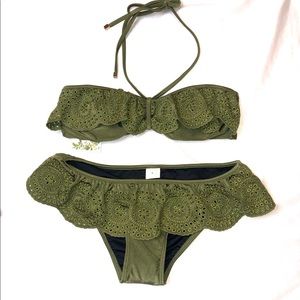 Chelsea & Violet Eyelet Ruffle Bikini Set - NWT